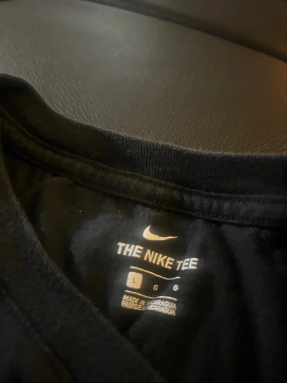 Nike Black Short Sleeve Tee with Pink Swoosh and White NIKE